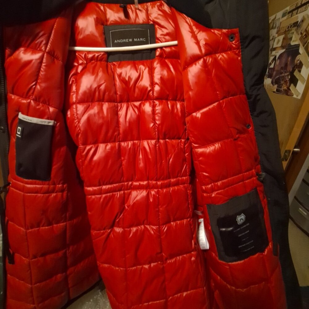 New Andrew Marc Black Winter Coat
